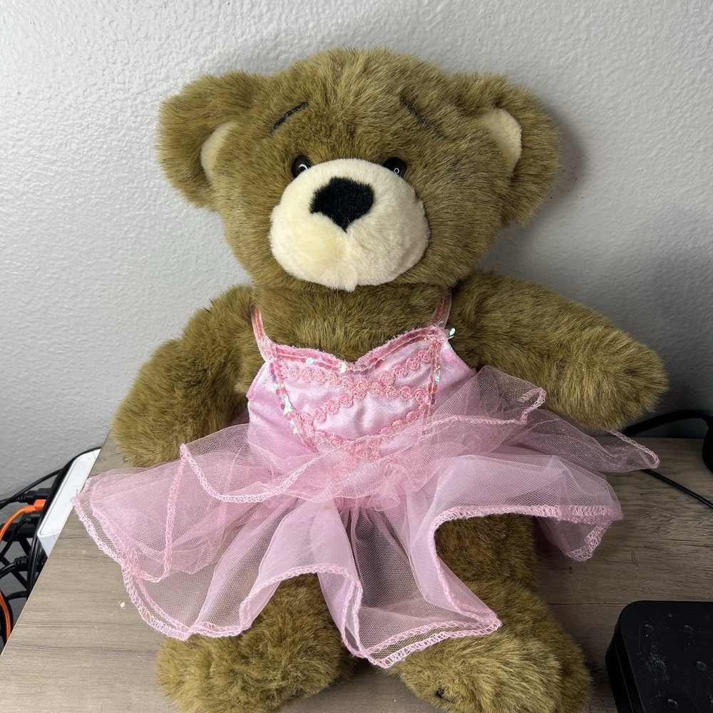 Vintage 1999 Build a Bear Plush Brown Bearemy Bear 15" Retired *Dress Flaw